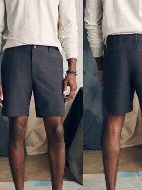 Faherty All Day Shorts 7” Inseam Charcoal Gray Stretch Poly Cotton Blend